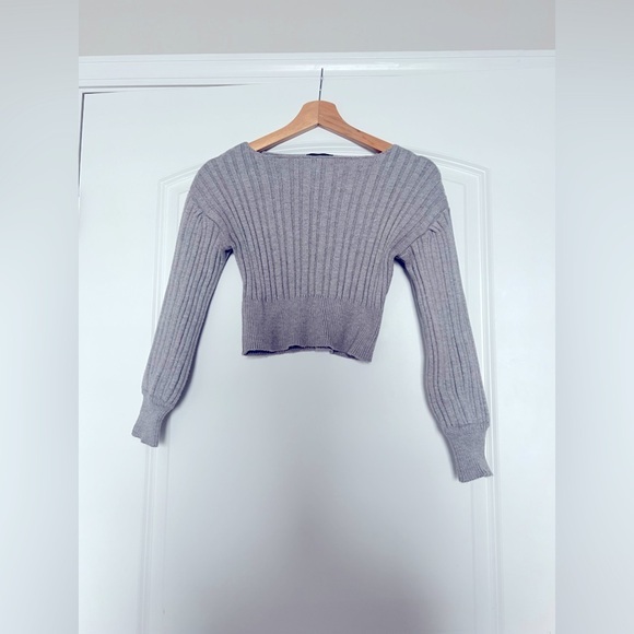 Majorelle Gray Saralyn Cropped Sweater - Picture 1 of 5